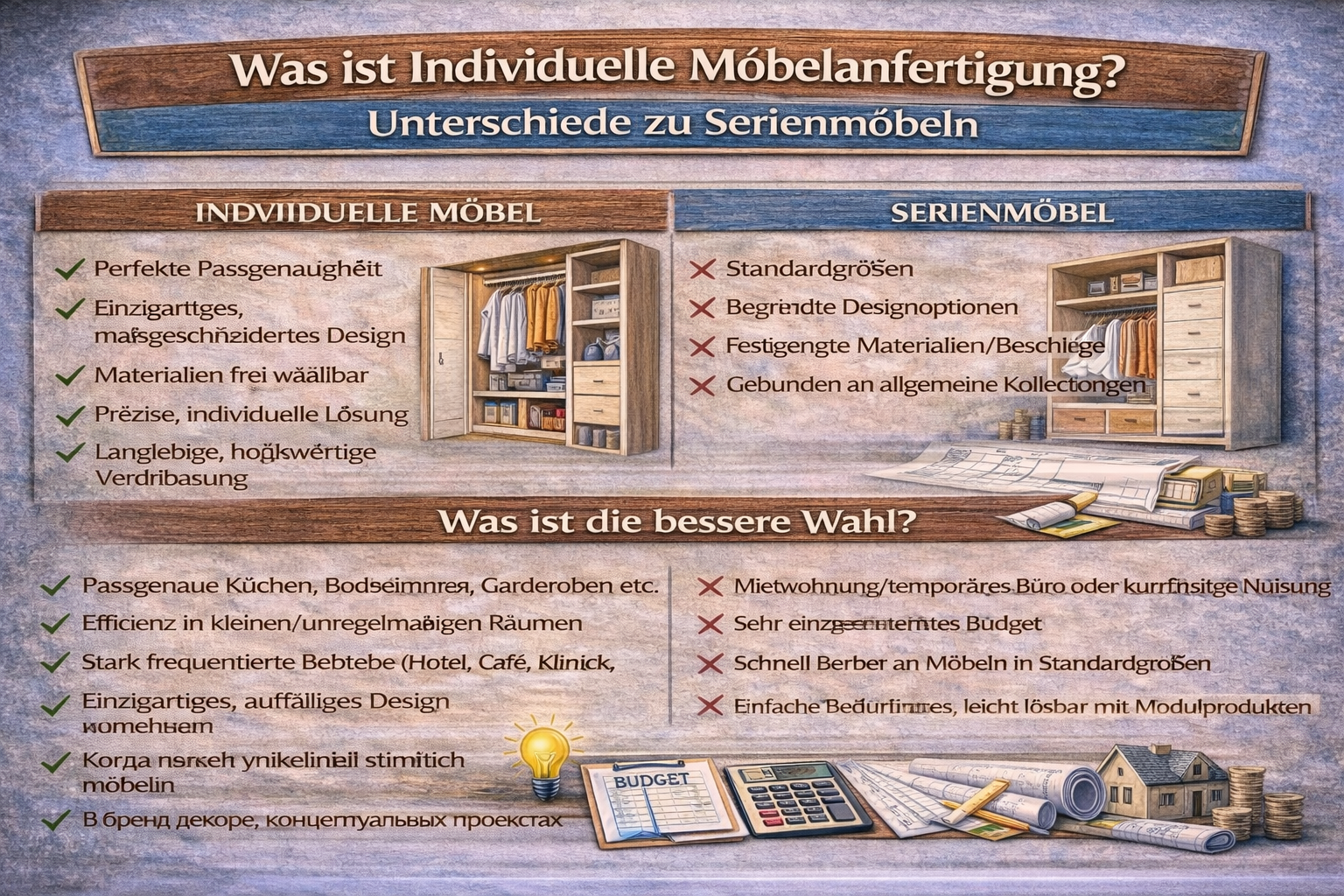 Was ist maßgefertigtes Möbel? Unterschiede zu Fertigmöbeln