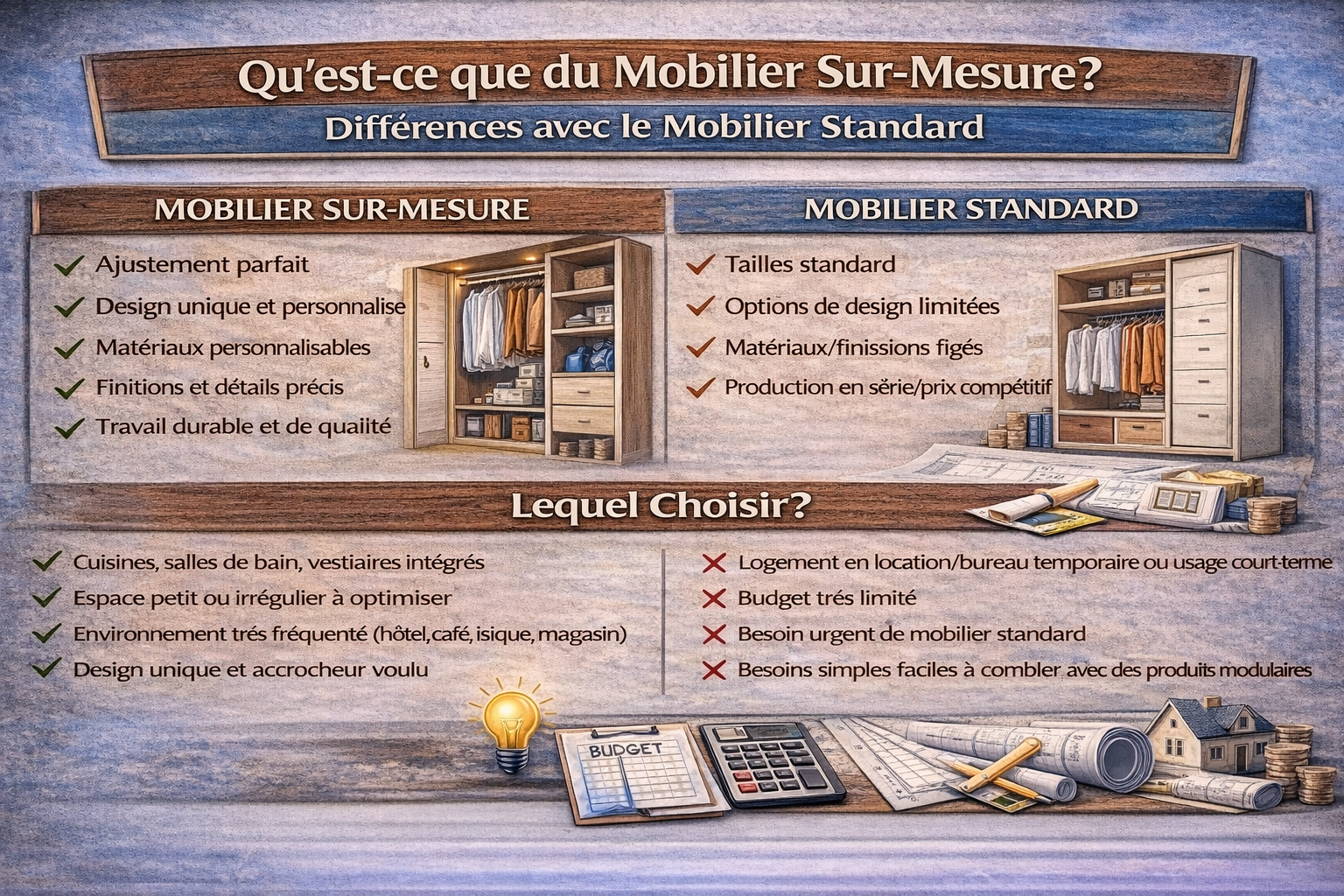 Qu’est-ce que le mobilier sur mesure ? Différences avec le mobilier prêt à l’emploi