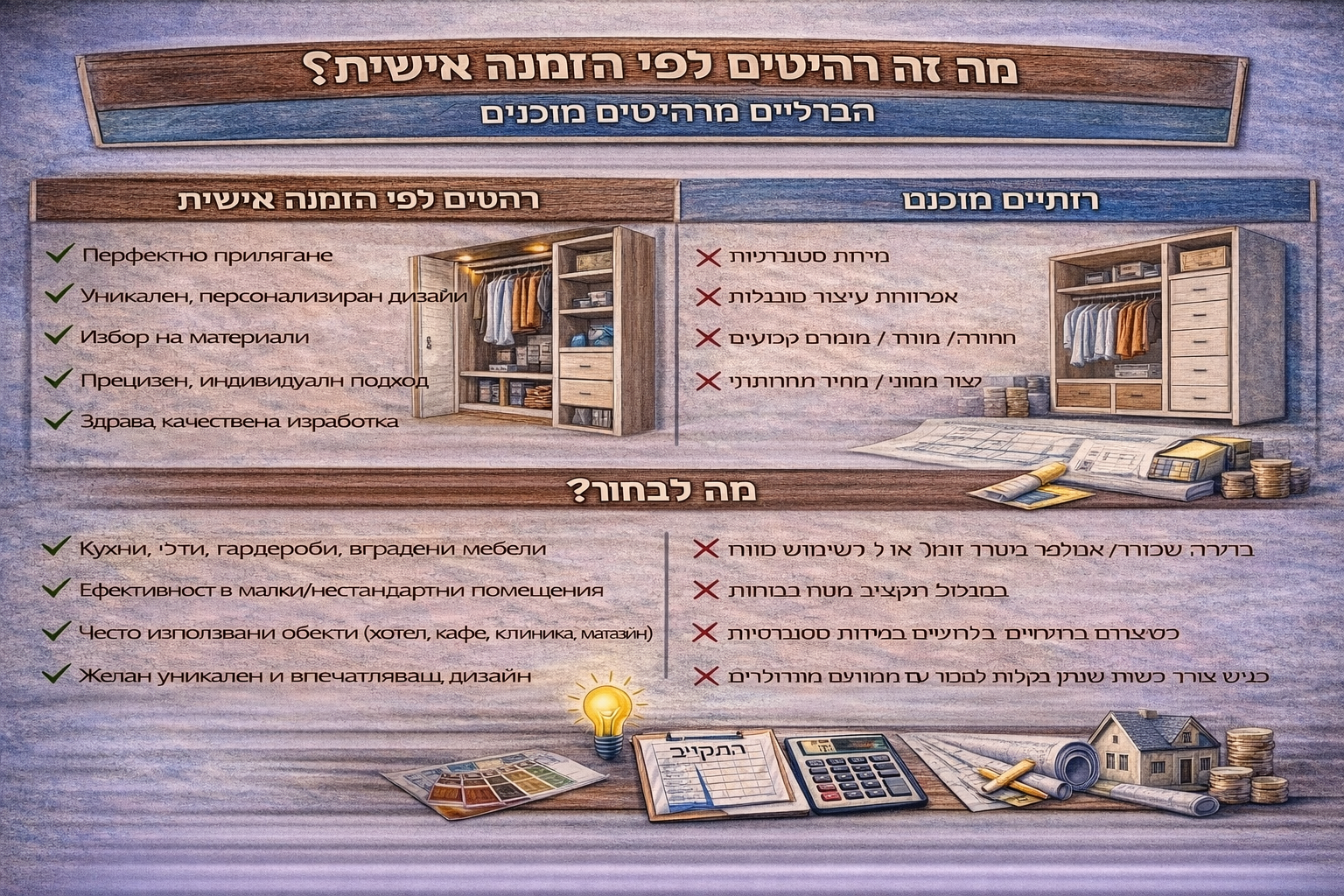 מהו ריהוט בהזמנה אישית? ההבדלים מול ריהוט מוכן