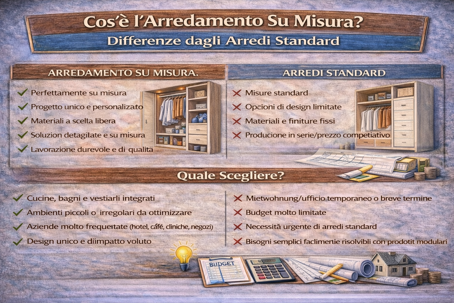 Che cos’è l’arredo su misura? Differenze rispetto ai mobili pronti