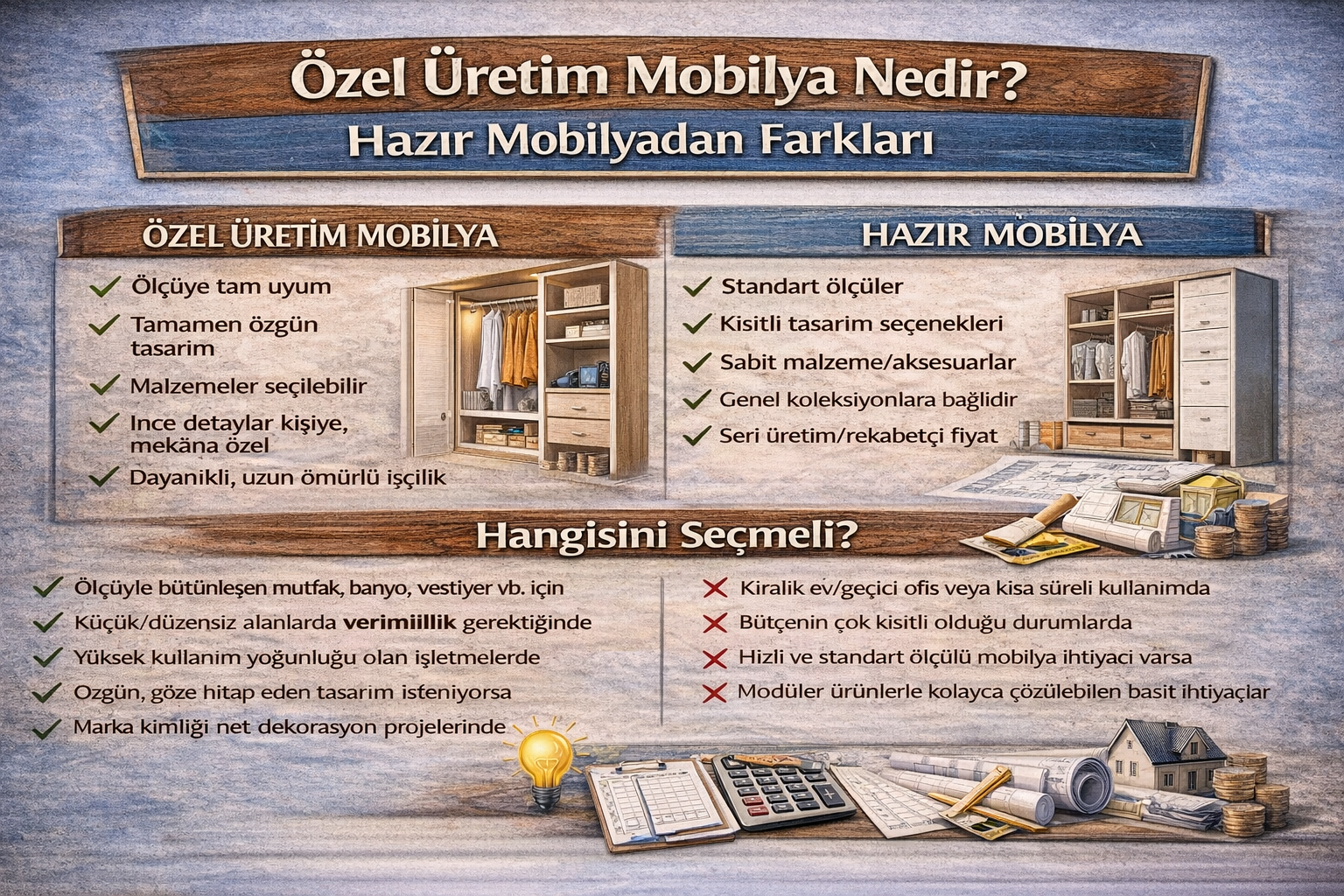Özel Üretim Mobilya Nedir? Hazır Mobilyadan Farkları